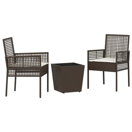 Trädgårds Bistro Set 3 pcs Brun konstrotting