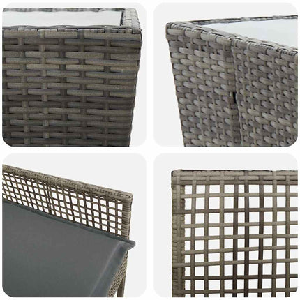 Trädgårds Bistro Set 3 pcs Grå konstrotting