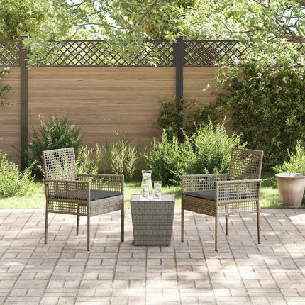 Trädgårds Bistro Set 3 st Grå konstrotting