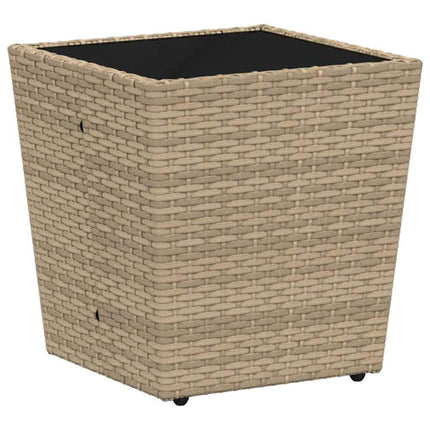 Trädgårds Bistro Set 3 pcs Beige konstrotting