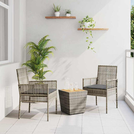 Trädgårds Bistro Set 3 st Grå konstrotting