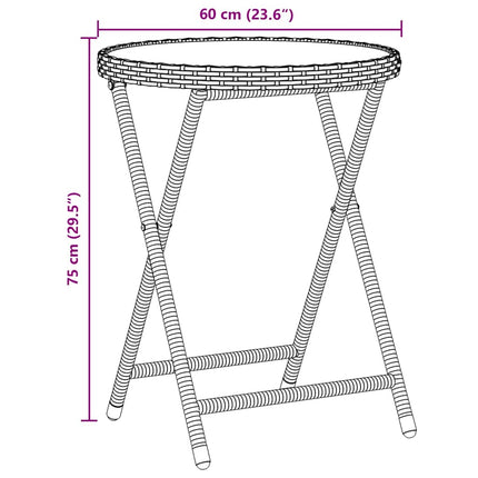 Trädgårds Bistro Set 3 pcs Svart konstrotting