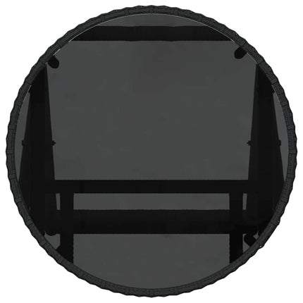 Trädgårds Bistro Set 3 pcs Svart konstrotting