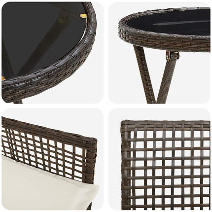 Trädgårds Bistro Set 3 st Brun konstrotting