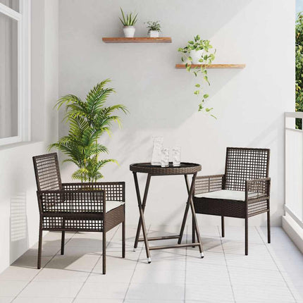 Trädgårds Bistro Set 3 st Brun konstrotting