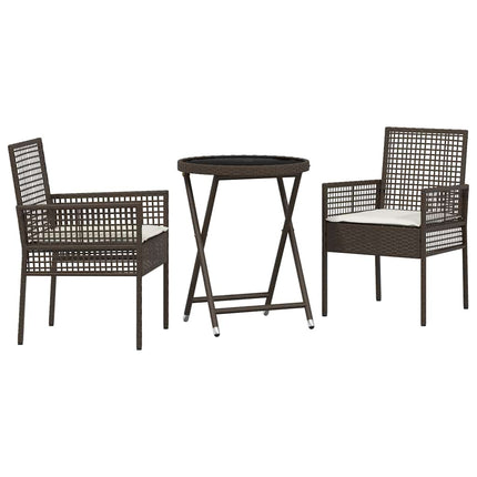 Trädgårds Bistro Set 3 pcs Brun konstrotting