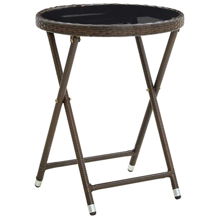 Trädgårds Bistro Set 3 pcs Brun konstrotting