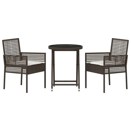 Trädgårds Bistro Set 3 pcs Brun konstrotting
