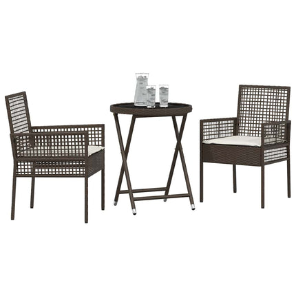 Trädgårds Bistro Set 3 st Brun konstrotting