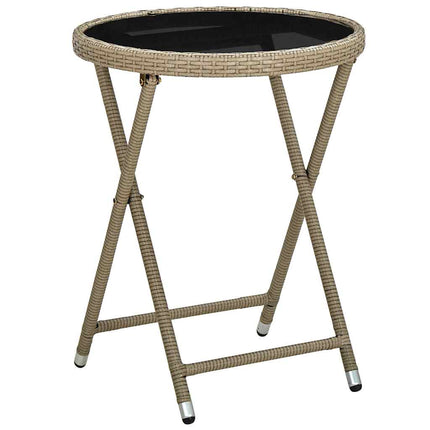 Trädgårds Bistro Set 3 pcs Beige konstrotting