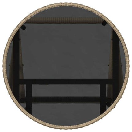 Trädgårds Bistro Set 3 pcs Beige konstrotting