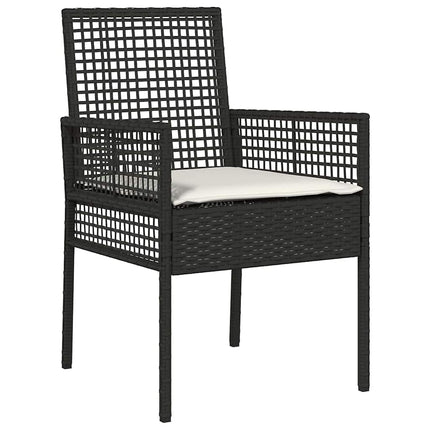 Trädgårds Bistro Set 3 pcs Svart konstrotting