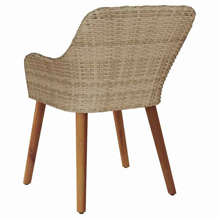 Trädgård Stol 2 pcs Beige 62,5 x 55 x 82 cm konstrotting