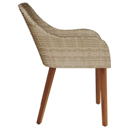 Trädgård Stol 2 st Beige konstrotting