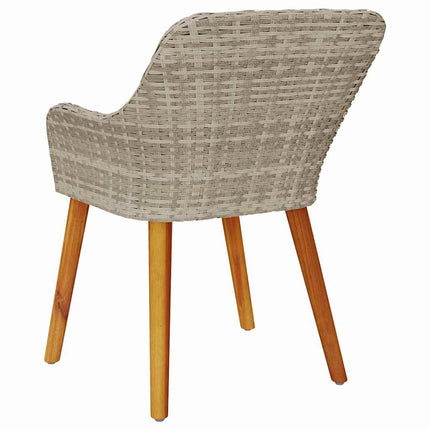 Trädgård Stol 2 pcs Ljusgrå 62,5 x 55 x 82 cm konstrotting