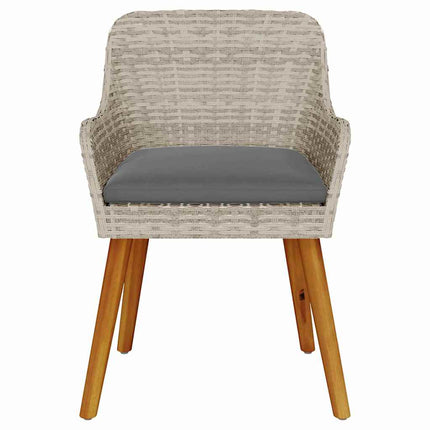 Trädgård Stol 2 pcs Ljusgrå 62,5 x 55 x 82 cm konstrotting