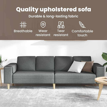 Vardagsrumsoffa Mörkgrå 250 x 77 x 76 cm Polyester