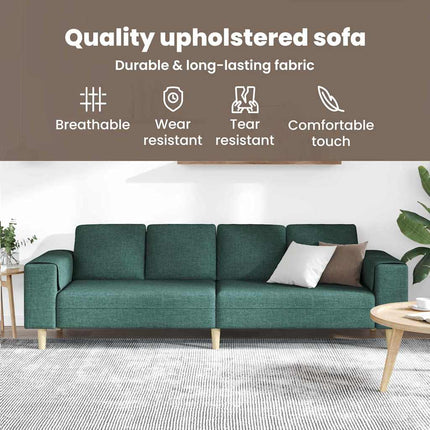 Vardagsrumsoffa Mörkgrön 250 x 77 x 76 cm Polyester