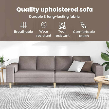 Vardagsrumsoffa Taupe 250 x 77 x 76 cm Polyester