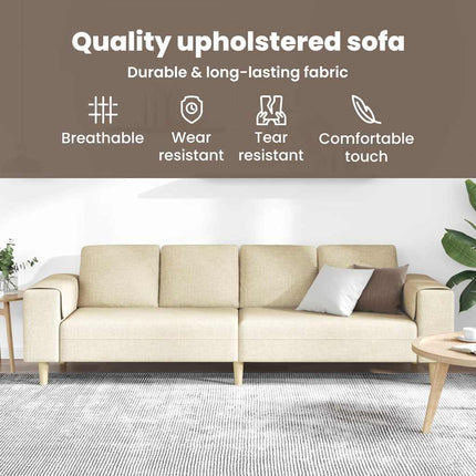Vardagsrumsoffa Kräm 250 x 77 x 76 cm Polyester