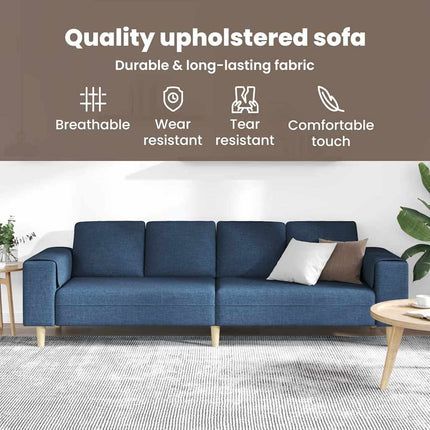 Vardagsrumsoffa Blå 250 x 77 x 76 cm Polyester