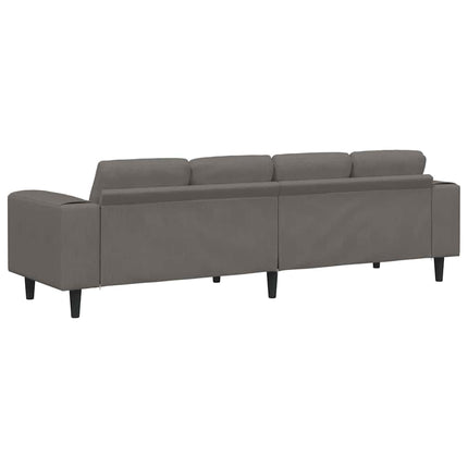 Soffa Ljusgrå 250 x 77 x 76 cm Kordread tyg