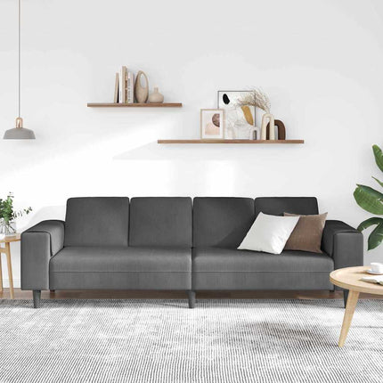 Soffa Mörkgrå 250 x 77 x 76 cm Kordread tyg