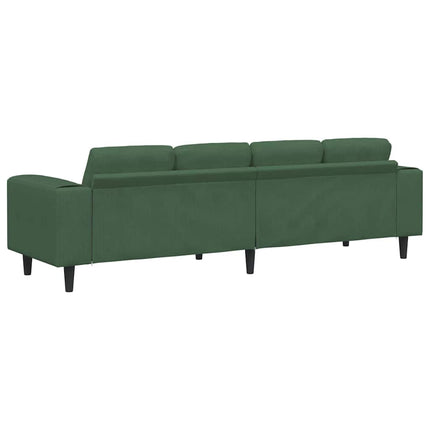 Soffa Mörkgrön 250 x 77 x 76 cm Kordread tyg