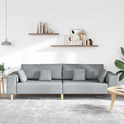 Soffa med kudde Ljusgrå 250 x 77 x 76 cm tyg