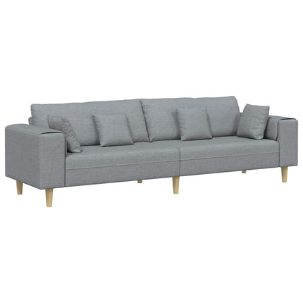 Soffa med kudde Ljusgrå 250 x 77 x 76 cm tyg