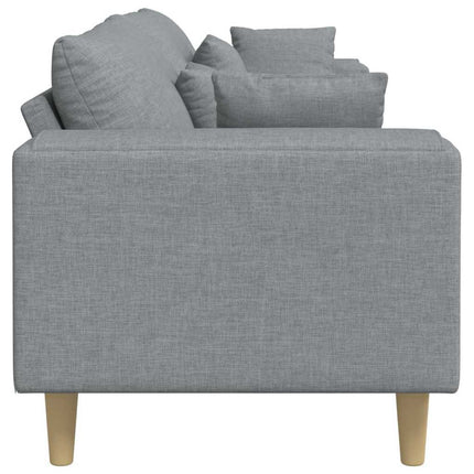 Soffa med kudde Ljusgrå 250 x 77 x 76 cm tyg
