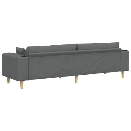 Soffa med kudde Mörkgrå 250 x 77 x 76 cm tyg