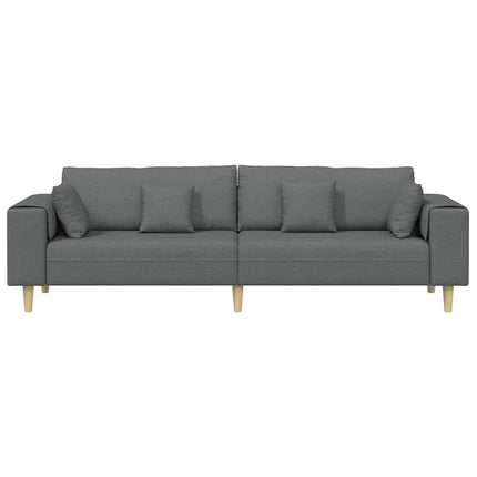 Soffa med kudde Mörkgrå 250 x 77 x 76 cm tyg