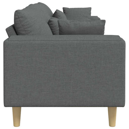 Soffa med kudde Mörkgrå 250 x 77 x 76 cm tyg