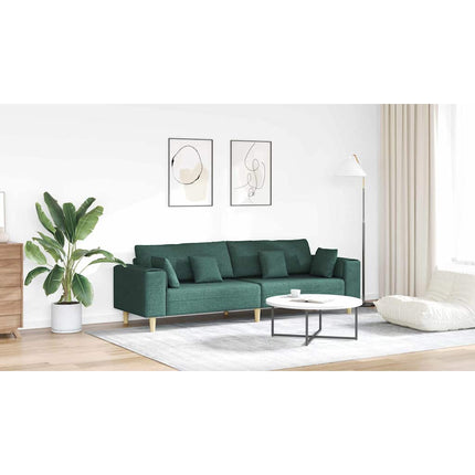 Soffa med kudde Mörkgrön 250 x 77 x 76 cm tyg