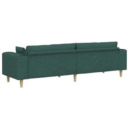 Soffa med kudde Mörkgrön 250 x 77 x 76 cm tyg