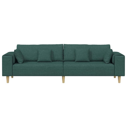 Soffa med kudde Mörkgrön 250 x 77 x 76 cm tyg