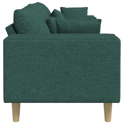 Soffa med kudde Mörkgrön 250 x 77 x 76 cm tyg