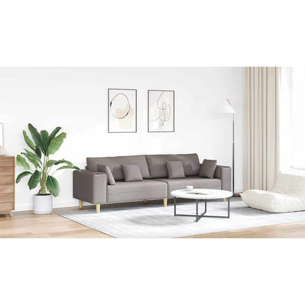 Soffa med kudde Taupe 250 x 77 x 76 cm tyg