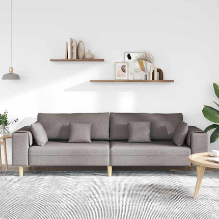 Soffa med kudde Taupe 250 x 77 x 76 cm tyg