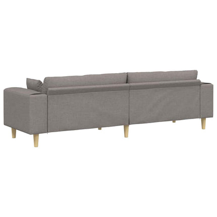 Soffa med kudde Taupe 250 x 77 x 76 cm tyg