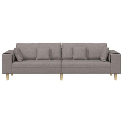 Soffa med kudde Taupe 250 x 77 x 76 cm tyg