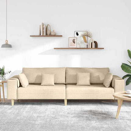 Soffa med kudde Kräm 250 x 77 x 76 cm tyg
