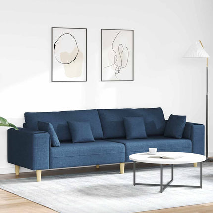 Soffa med kudde Blå 250 x 77 x 76 cm tyg