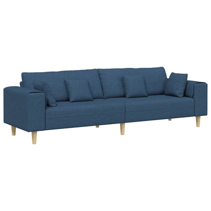 Soffa med kudde Blå 250 x 77 x 76 cm tyg