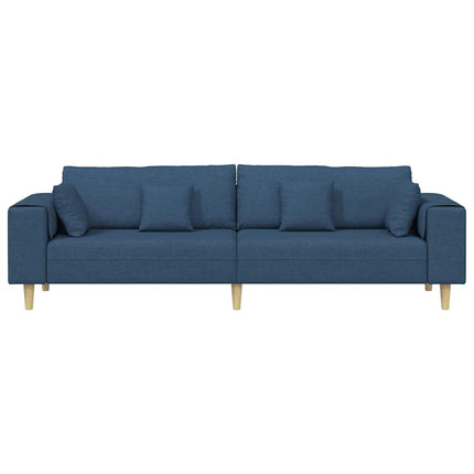 Soffa med kudde Blå 250 x 77 x 76 cm tyg