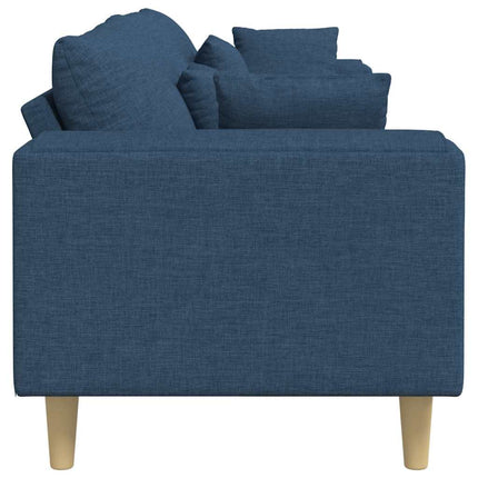 Soffa med kudde Blå 250 x 77 x 76 cm tyg