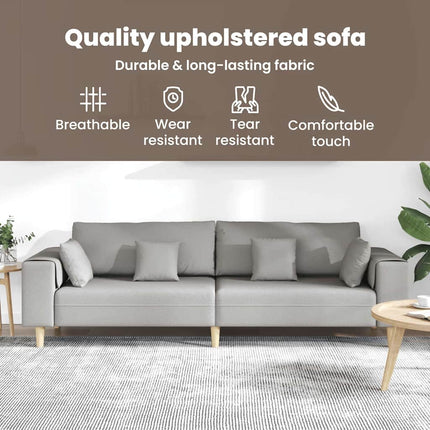 Soffa Moln Grå 250 x 77 x 76 cm tyg