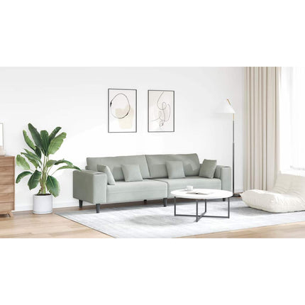Soffa Ljusgrå 250 x 77 x 76 cm Sammet