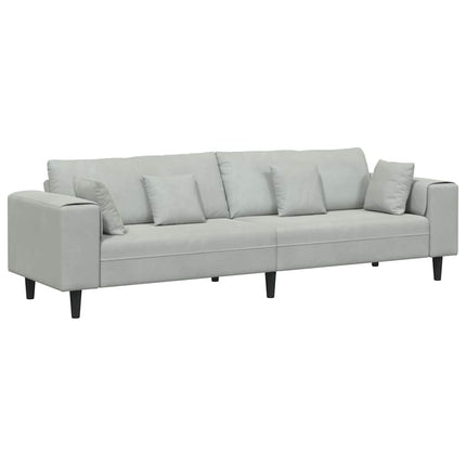 Soffa Ljusgrå 250 x 77 x 76 cm Sammet
